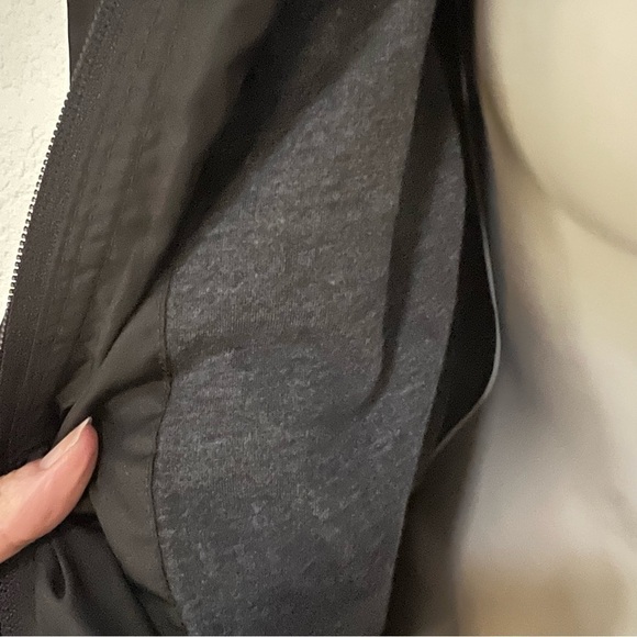 A New Day black mid length zipper snap hoodie windbreaker pockets cinch waist XS - Picture 10 of 14